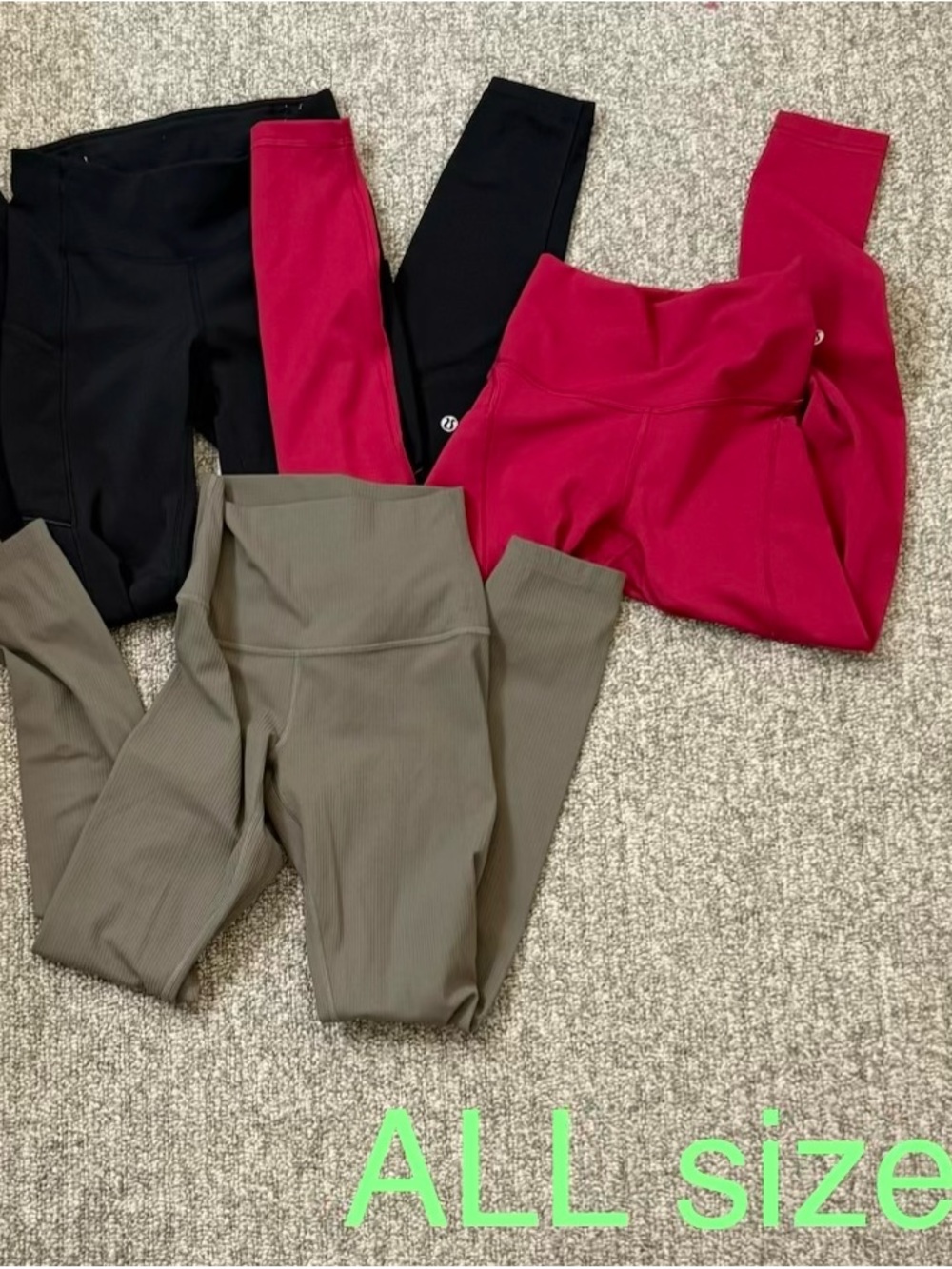 lululemon athletica Kids Leggings Bundle - Black, Raspberry, Olive
